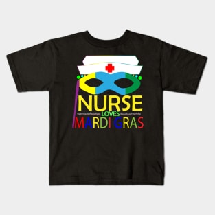 Nurse Loves Mardi Gras attractive Kids T-Shirt